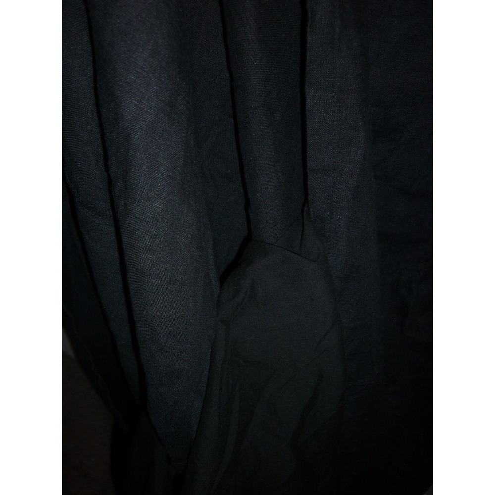 The Drop Black Linen Blend Smocked Back Midi Dress Sleeveless Square Neck Large - Picture 5 of 7
